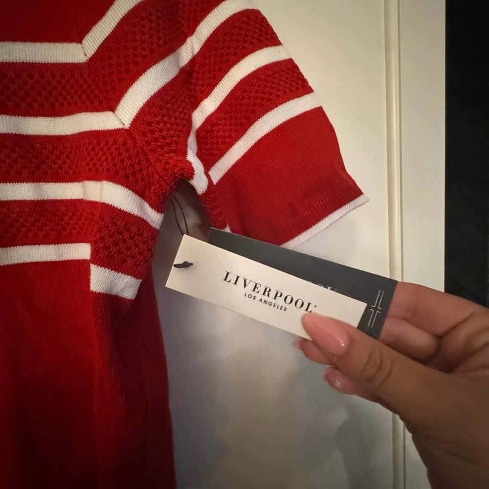 Liverpool Red and White Striped Top - Picture 2 of 3